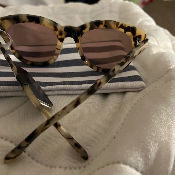 J. Crew Tortoiseshell Sunglasses with Striped Case - Picture 4 of 4